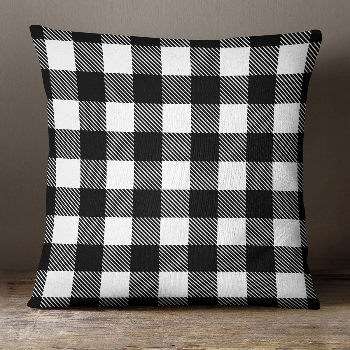 White and Black Plaid18x18 Pillow Cover Lofty Living Shop