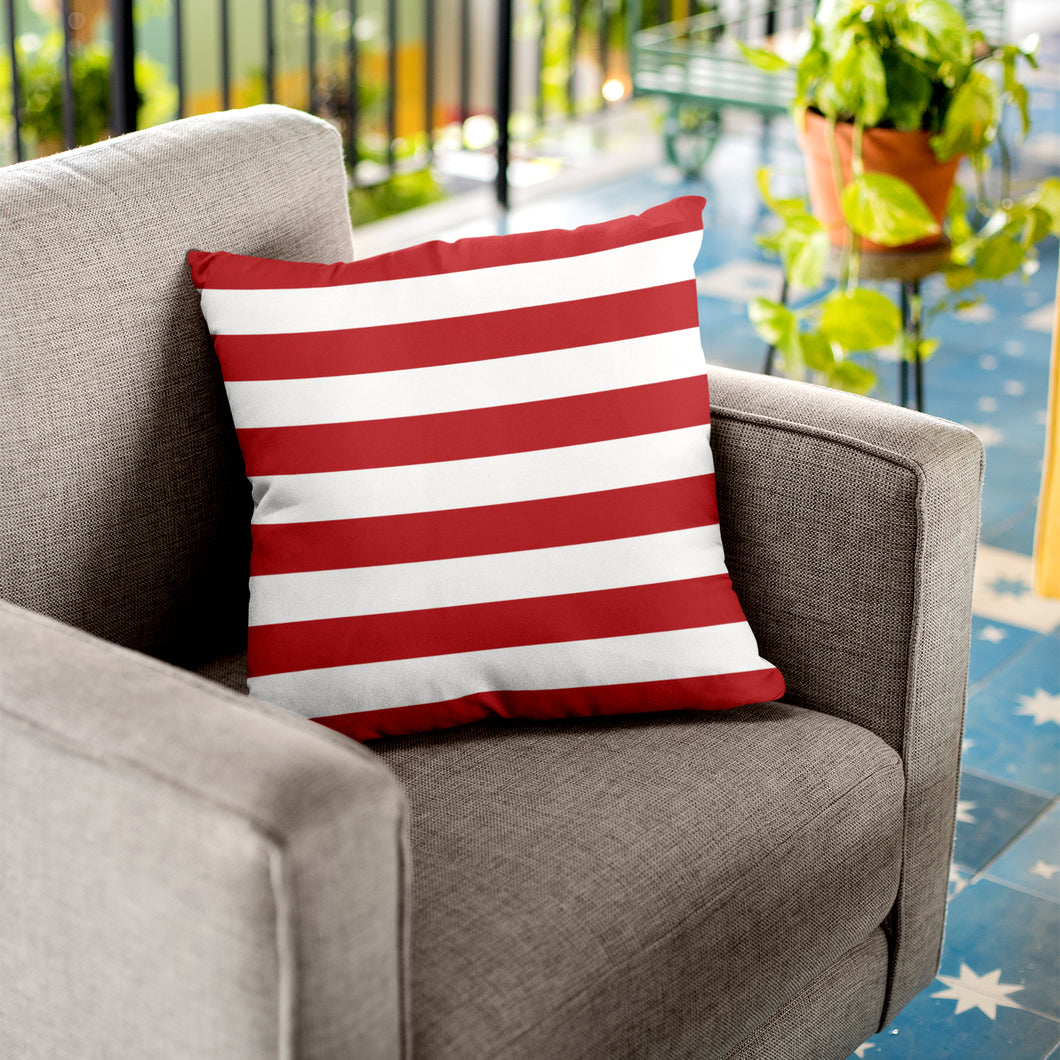 Red Stripes | 18x18 Pillow Cover