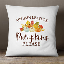 Load image into Gallery viewer, Autumn Leaves &amp; Pumpkins Please—18x18 Pillow Cover
