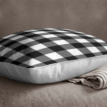 Load image into Gallery viewer, White and Black Plaid&lt;br&gt;18x18 Pillow Cover
