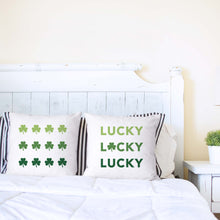 Load image into Gallery viewer, Green Clovers&lt;br&gt;18x18 Pillow Cover
