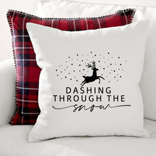 Load image into Gallery viewer, Dashing Through the Snow &lt;br&gt; 18x18 Pillow Cover
