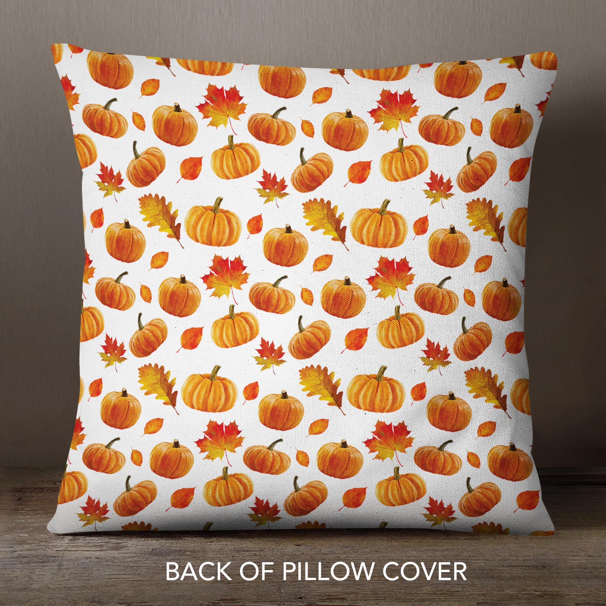 Orange Painted Pumpkins - Decorative Pillow Cover - 18x18 in