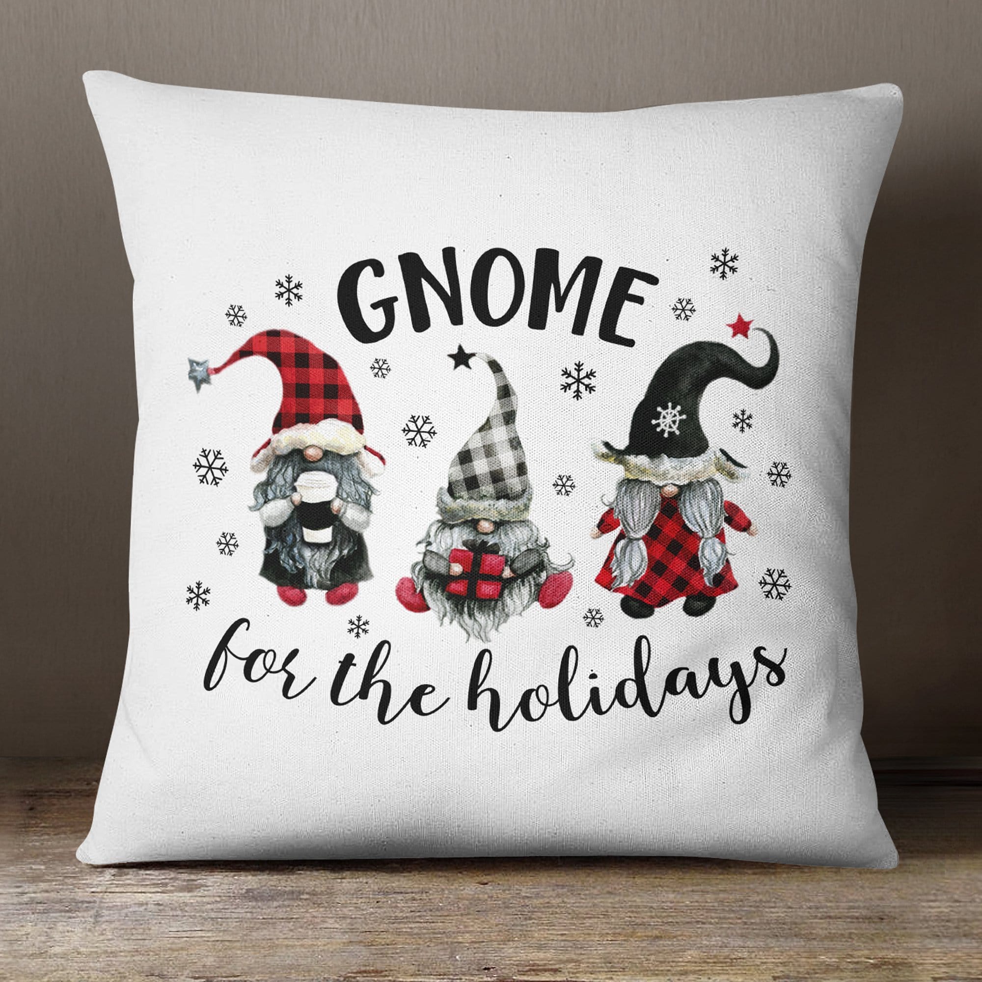 Gnome Family Personalized 18x18 Throw Pillow