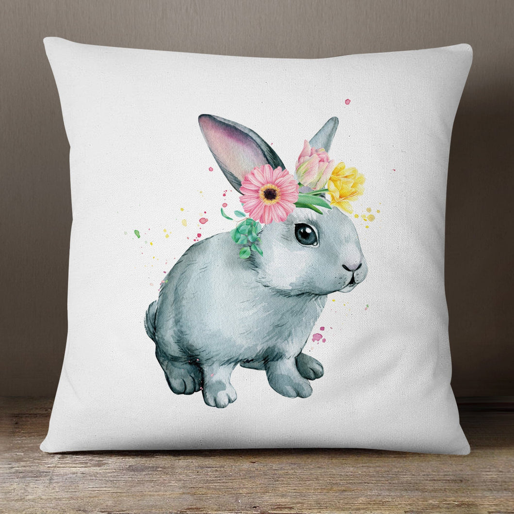 Gray Bunny | 18x18 Pillow Cover