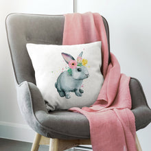 Load image into Gallery viewer, Gray Bunny | 18x18 Pillow Cover
