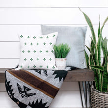 Load image into Gallery viewer, Green Geometric Pattern&lt;br&gt;18x18 Pillow Cover
