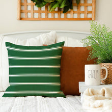 Load image into Gallery viewer, Green Stripes&lt;br&gt;18x18 Pillow Cover
