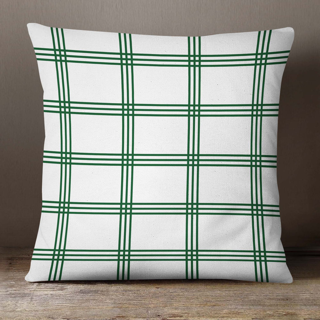 Green and White Plaid<br>18x18 Pillow Cover