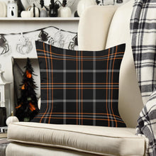 Load image into Gallery viewer, Orange and Black Plaid—18x18 Pillow Cover
