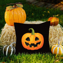 Load image into Gallery viewer, Pumpkin Jack-O&#39;-Lantern—18x18 Pillow Cover
