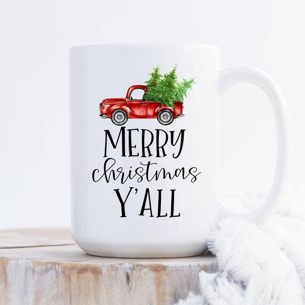 Merry Christmas Y'all <br> 15oz Ceramic Mug