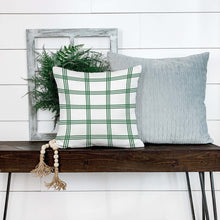 Load image into Gallery viewer, Green and White Plaid&lt;br&gt;18x18 Pillow Cover
