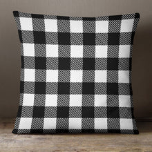 Load image into Gallery viewer, White and Black Plaid&lt;br&gt;18x18 Pillow Cover
